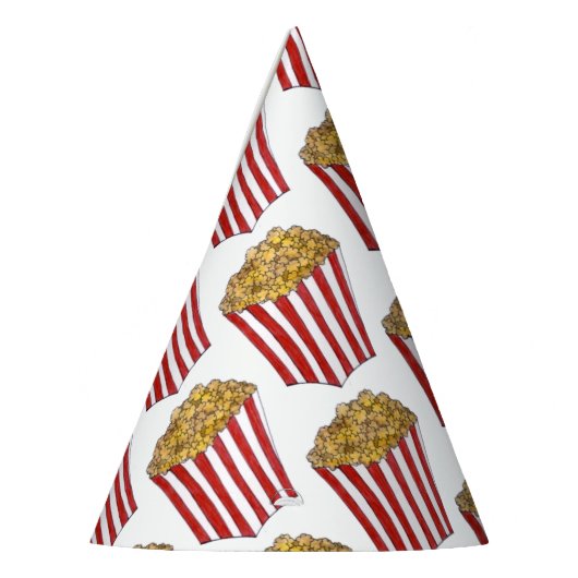 Film Night Sleepover Buttered Popcorn Tub Feesthoedjes (Links)