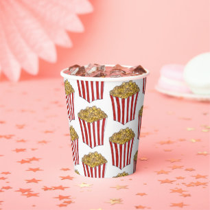 Film Night Sleepover Buttered Popcorn Tub Papieren Bekers