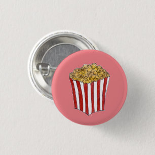 Film Night Sleepover Buttered Popcorn Tub Ronde Button 3,2 Cm