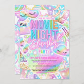 Film Night Slumber Party Pastel Rainbow Verjaardag Kaart (Voorkant / Achterkant)