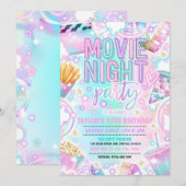 Film Night Verjaardagsfeest Pastel Rainbow Film Kaart (Voorkant / Achterkant)
