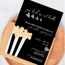 Film Noir - Black - Wedding Shower Invite Kaart