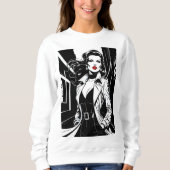 Film-Noir Femme Fatale T-Shirt – Bold Retro Style (Voorkant)
