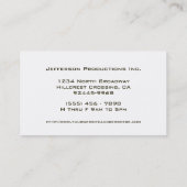 Film Noir Grunge Style Company Visitekaartje (Achterkant)