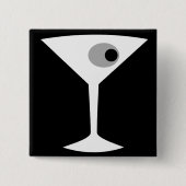 Film Noir Martini Glass Button (Voorkant)