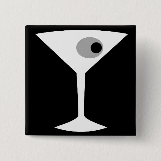 Film Noir Martini Glass Button (Voorkant)