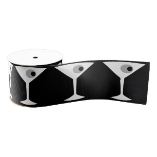 Film Noir Martini Glass Ribbon Grosgrain Lint