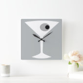 Film Noir Martini Glass Wall Clock Vierkante Klok (Huis)