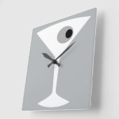 Film Noir Martini Glass Wall Clock Vierkante Klok (Hoek)