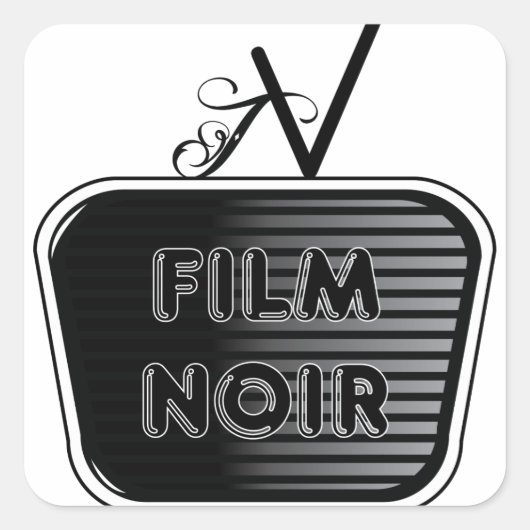 Film Noir Vierkante Sticker (Voorkant)