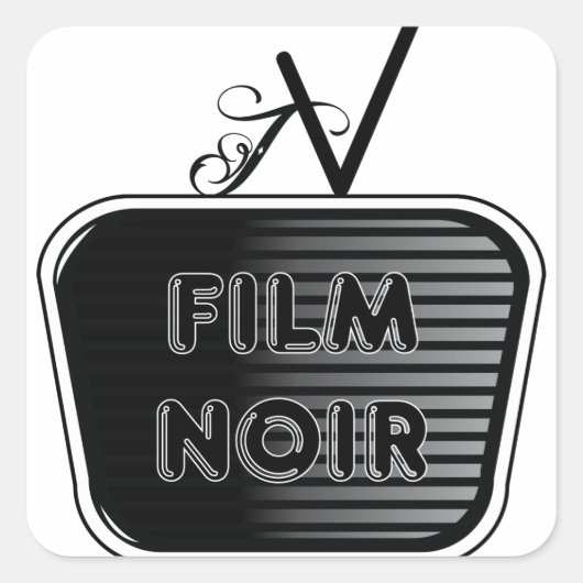 Film Noir Vierkante Sticker (Voorkant)