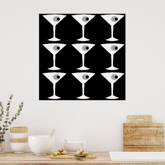 Film Noir Weer Martini Poster (Keuken)