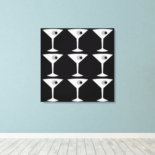 Film Noir Weer Martini Stretched Canvas Print (Insitu (Houten vloer))