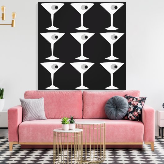 Film Noir Weer Martini Stretched Canvas Print (Insitu (Woonkamer))