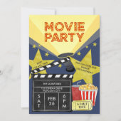 Film Party Popcorn Clapperboard Cinema Verjaardag Kaart (Voorkant)
