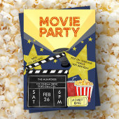 Film Party Popcorn Clapperboard Cinema Verjaardag Kaart