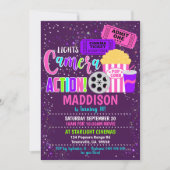 Film Party Uitnodiging Cinema Party Meisje (Voorkant)