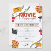 Film & Pizza Night Verjaardagsfeest Uitnodiging (Voorkant)