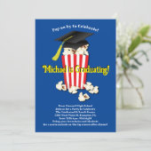Film Popcorn Graduation Party Kaart (Staand voorkant)