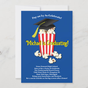Film Popcorn Graduation Party Kaart