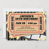 Film Popcorn Uitnodiging (Voorkant)