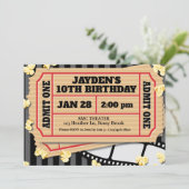 Film Popcorn Uitnodiging (Staand voorkant)