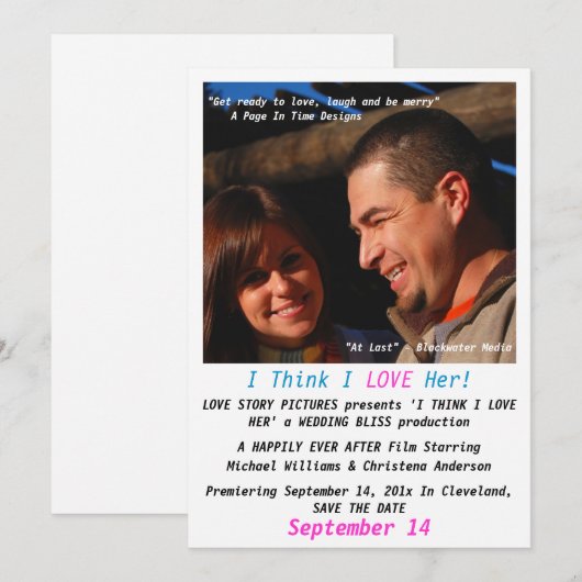 Film Poster 2 sparen de DatumAankondiging Kaart (Voorkant / Achterkant)