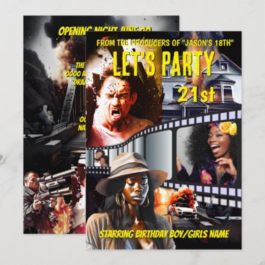 Film poster DIY foto actie drama volwassenen feest Kaart (Voorkant / Achterkant)