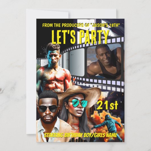 Film poster DIY foto volwassen verjaardagsfeestje  Kaart (Voorkant)
