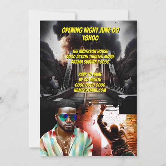 Film poster DIY foto volwassen verjaardagsfeestje  Kaart (Achterkant)