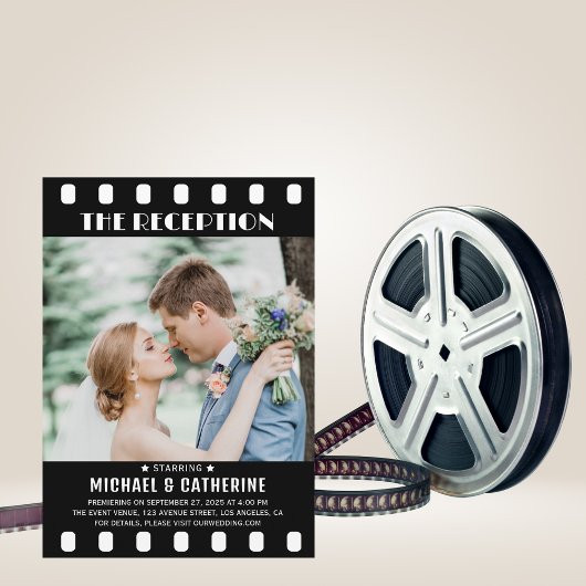 Film Poster Filmstrip Zwart-wit Bruiloft Kaart