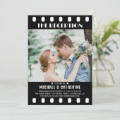 Film Poster Filmstrip Zwart-wit Bruiloft Kaart (Staand voorkant)