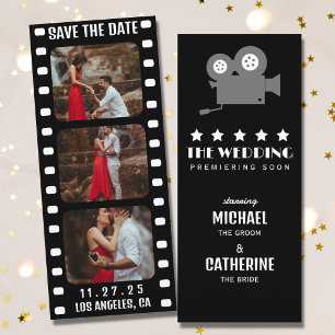 Film Poster Filmstrip Zwart-wit Bruiloft Save The Date