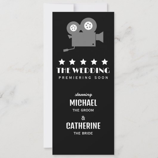 Film Poster Filmstrip Zwart-wit Bruiloft Save The Date (Achterkant)