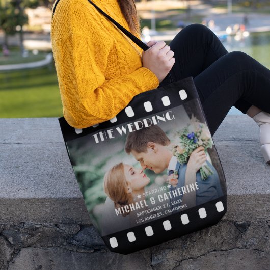 Film Poster Filmstrip Zwart-wit Bruiloft Tote Bag