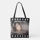 Film Poster Filmstrip Zwart-wit Bruiloft Tote Bag (Achterkant)