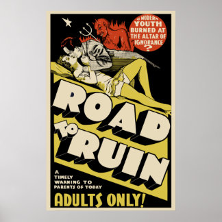  film Poster - "Road to Ruin"