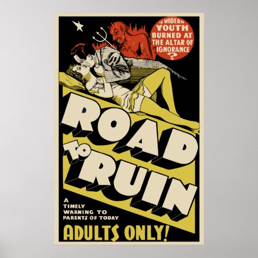  film Poster - "Road to Ruin" (Voorkant)