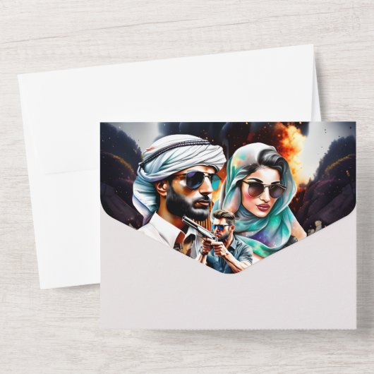 Film poster spion drama arabische thriller volwass all in one uitnodiging (Achterkant)