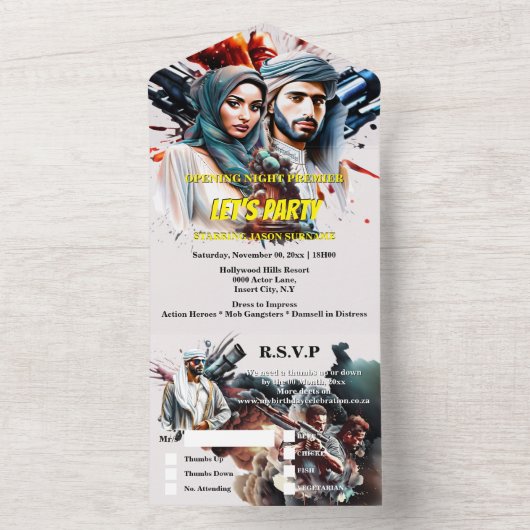 Film poster spion drama arabische thriller volwass all in one uitnodiging (Binnen)