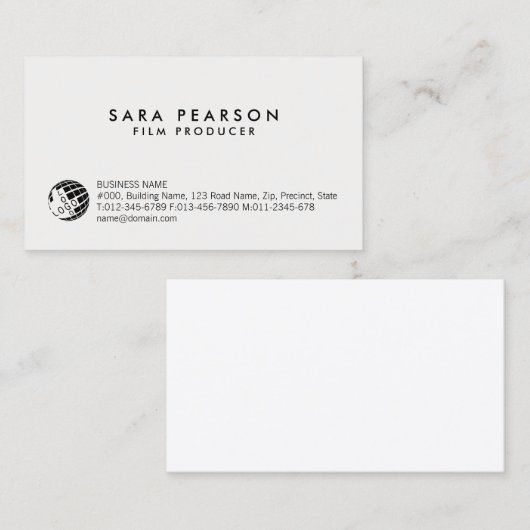 Film Producer Entertainment Visitekaartje (Voorkant / Achterkant)