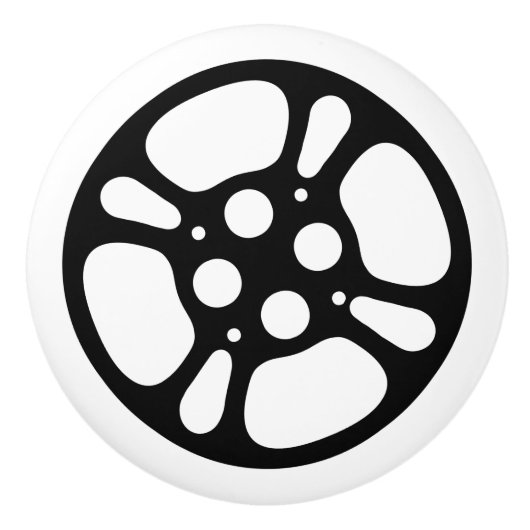 Film Reel Black en White Keramische Knop (Voorkant)