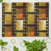 film reel film goud geel en zwart theedoek (Gevouwen)