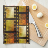 film reel film goud geel en zwart theedoek (Quarter Fold)