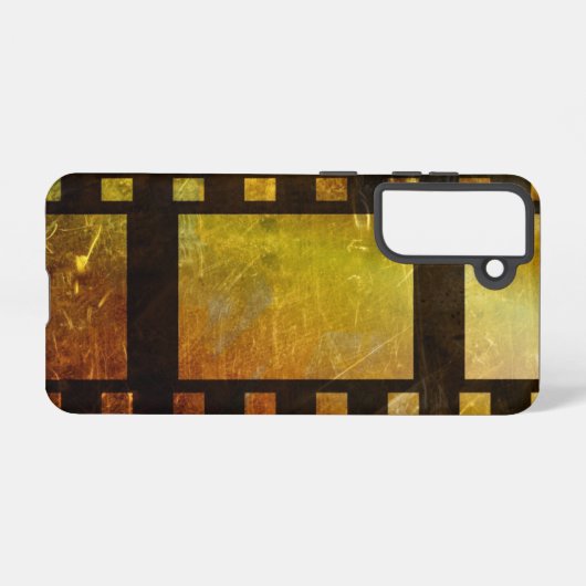  film reel film zwart goud samsung galaxy hoesje (Achterkant horizontaal)