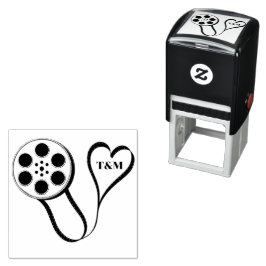 Film Reel Love Heart Gepersonaliseerde bruiloft Zelfinktende Stempel