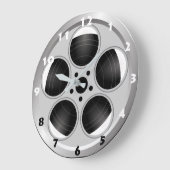 FILM REEL MET ZWARTE EN WITTE NUMERALEN GROTE KLOK (Hoek)