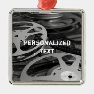 Film Reel / Movie Reel Aangepaste naam Metalen Ornament