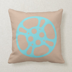 Film Reel/Movie Reel Pillow (Blauwgroen) Kussen
