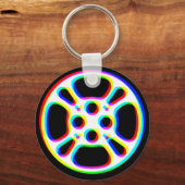 Film Reel/Movie Reel Sleutelhanger (Kleurrand) (Voorkant)